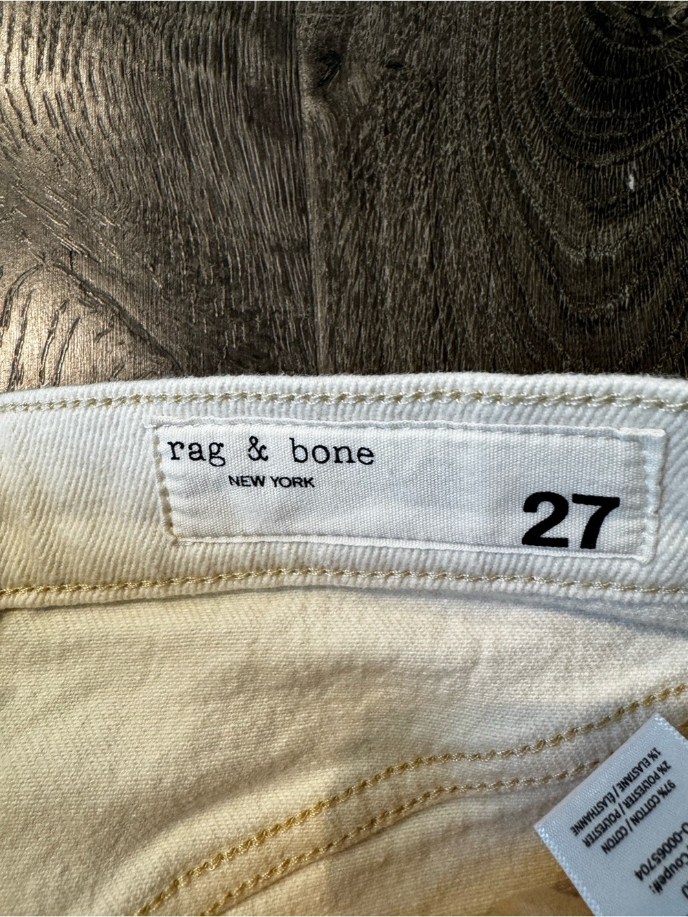 rag & bone Off-White Vintage Bermuda Denim Shorts Mid Rise Cream size 27 - Picture 6 of 11